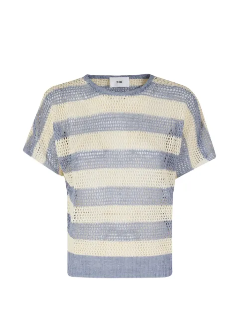 SOLOTRE Maglia Righe Latte 条纹镂空针织毛衣