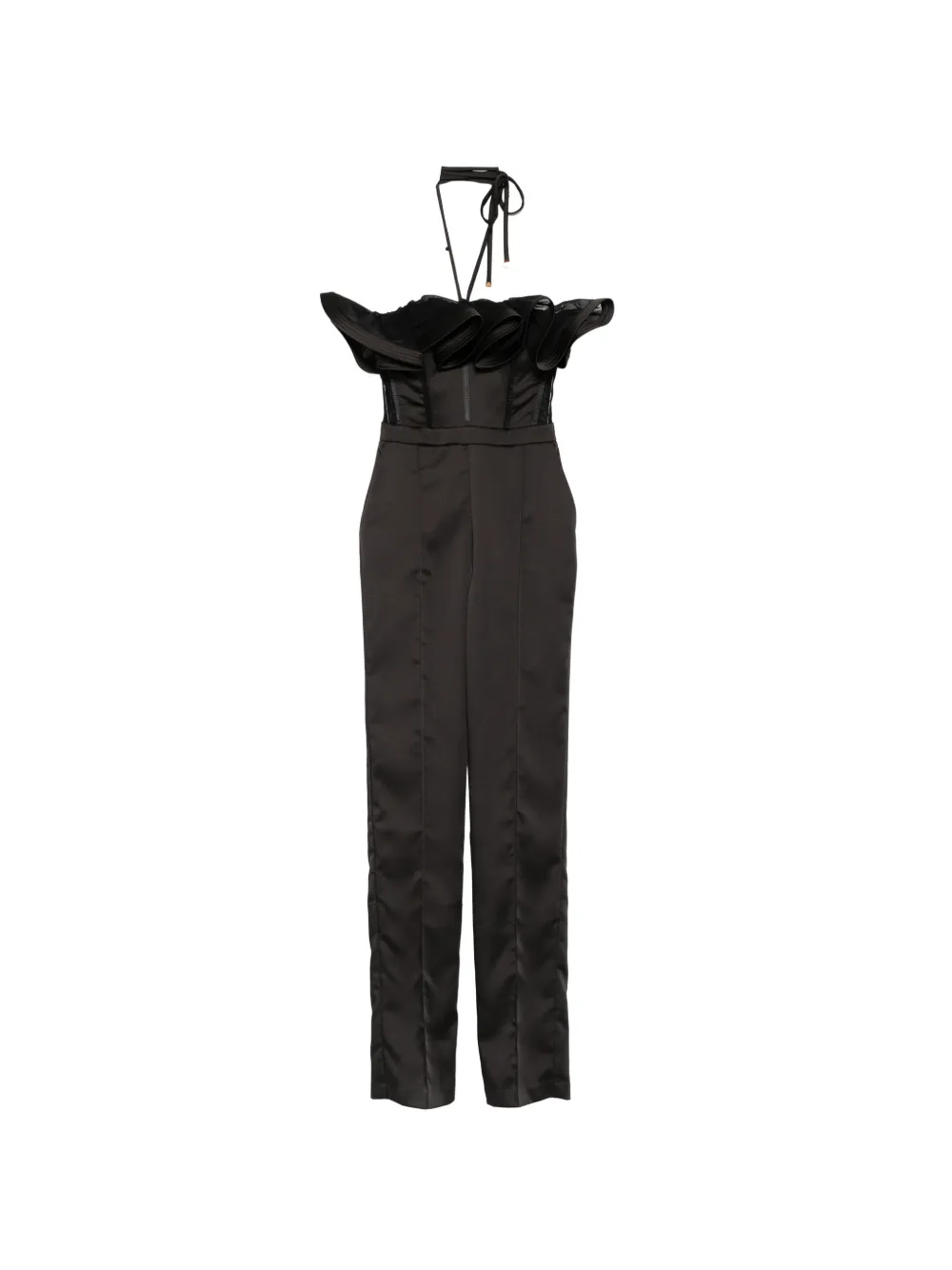 Elisabetta Franchi ruffled corset-style jumpsuit - Nero