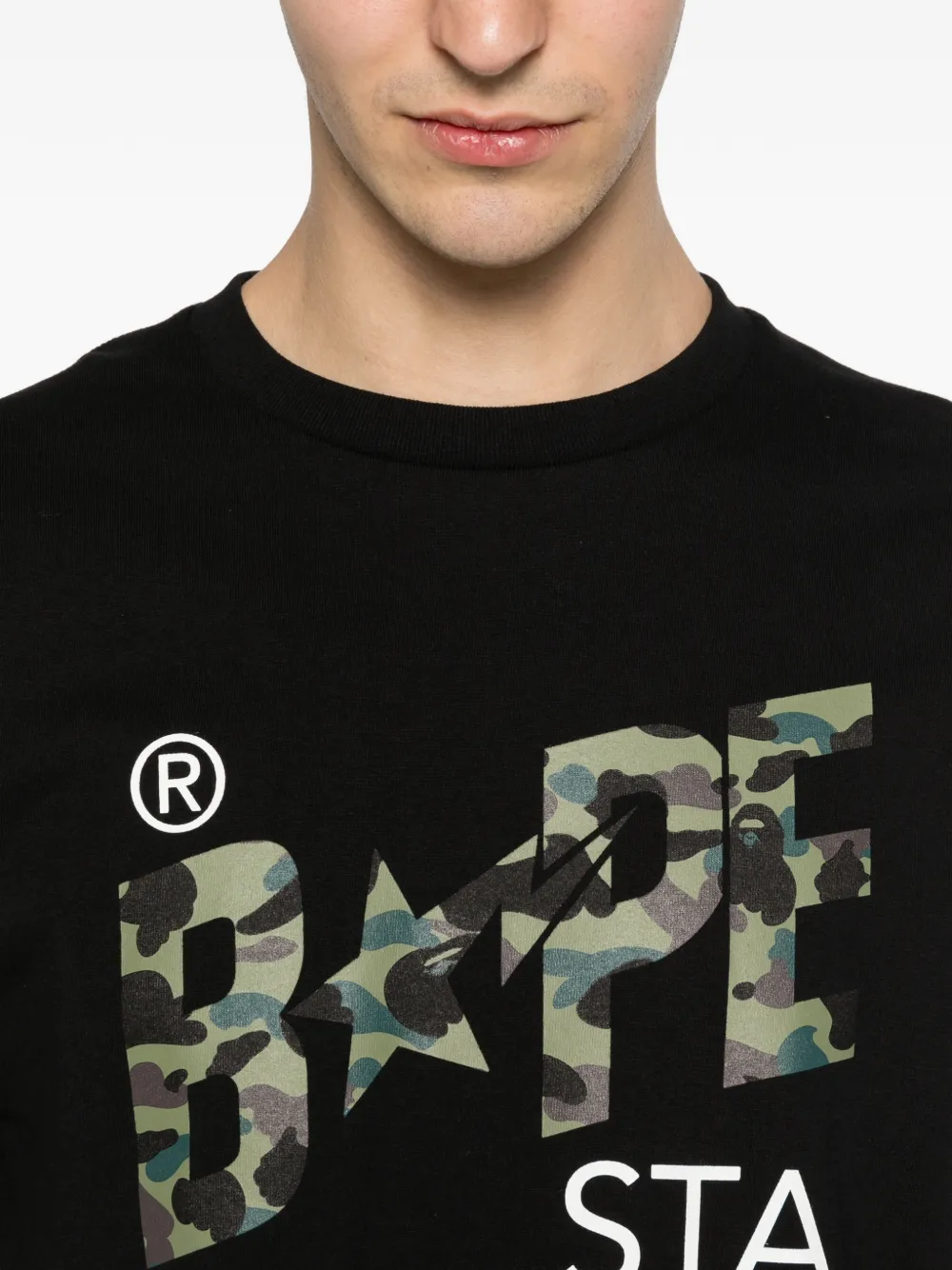 A BATHING APE T-shirt met logoprint Zwart