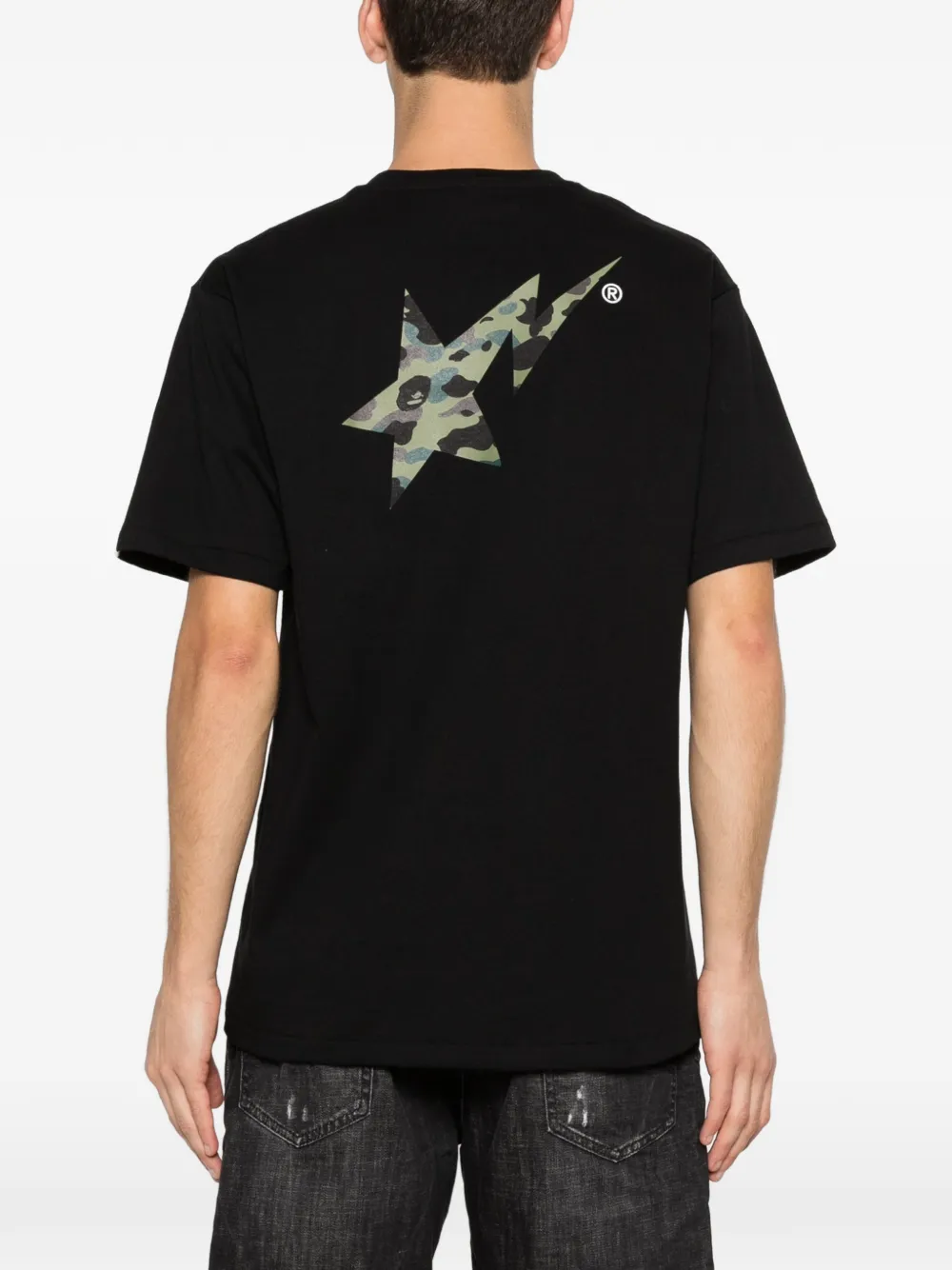 A BATHING APE T-shirt met logoprint Zwart