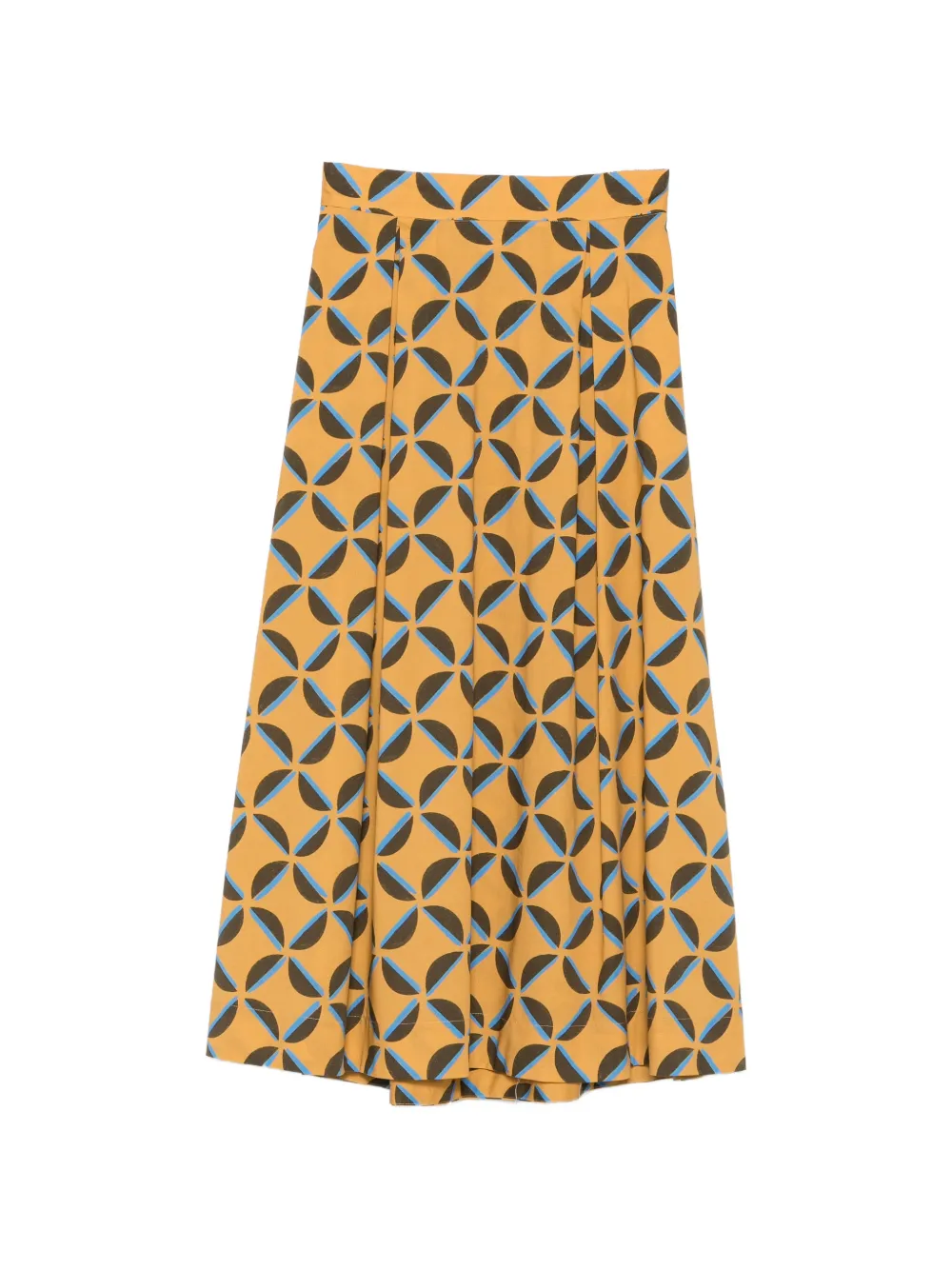 Niu geometric-print pleated skirt - Giallo
