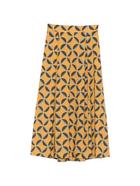 Niu geometric-print pleated skirt