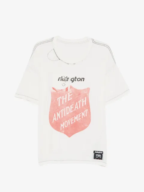 RRR123 t-shirt imprimé à effet usé
