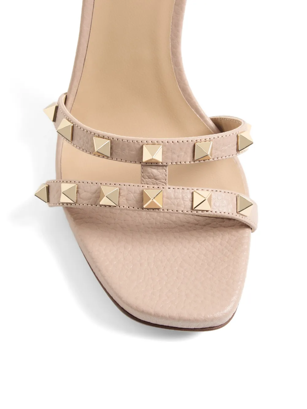Valentino Garavani Rockstud sandalen van kalfsleer met elandprint Beige