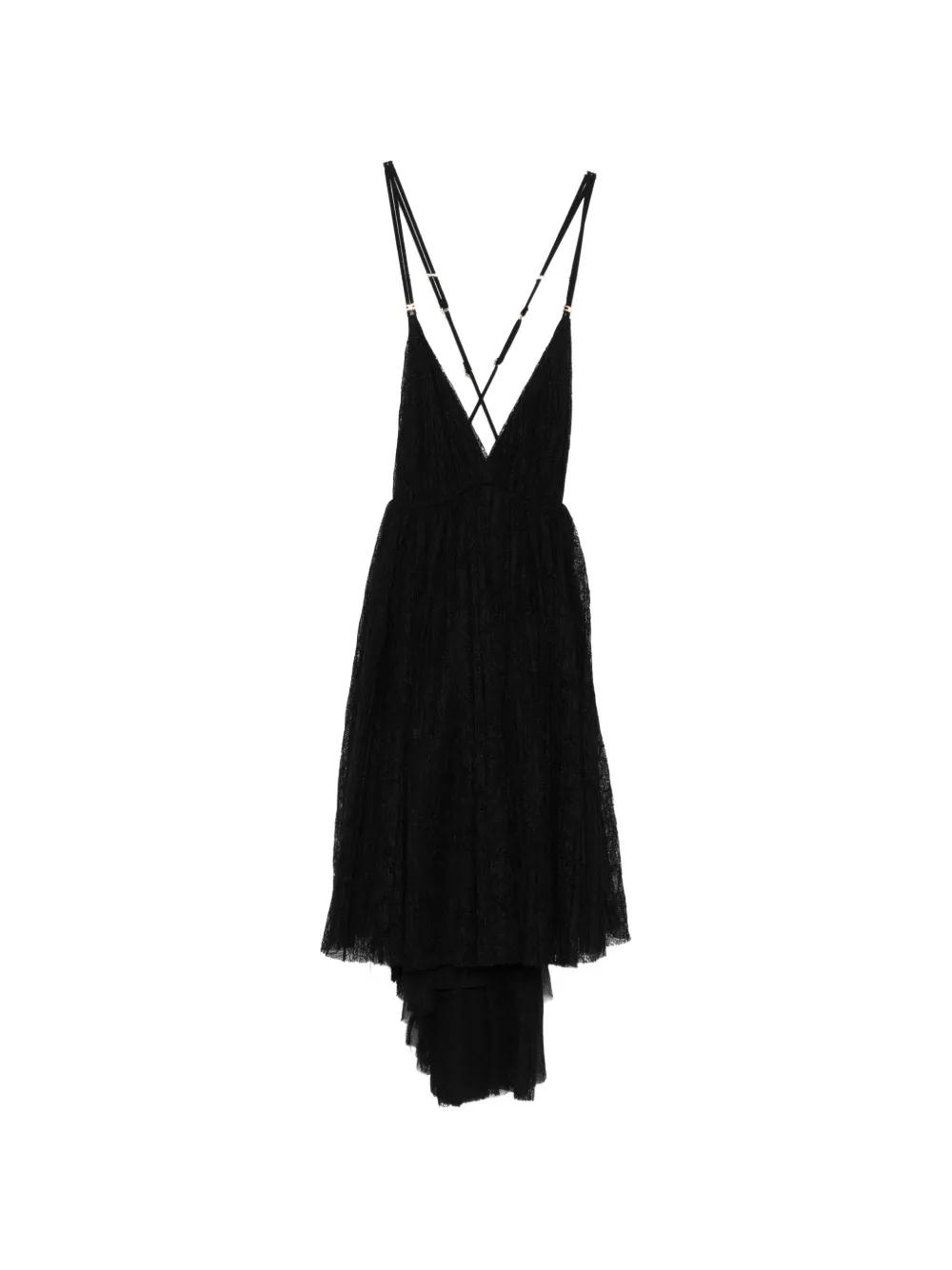 Elisabetta Franchi lace asymmetric mini dress - Schwarz