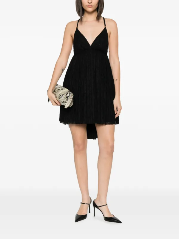 Elisabetta Franchi Lace Asymmetric Mini Dress | Black | FARFETCH