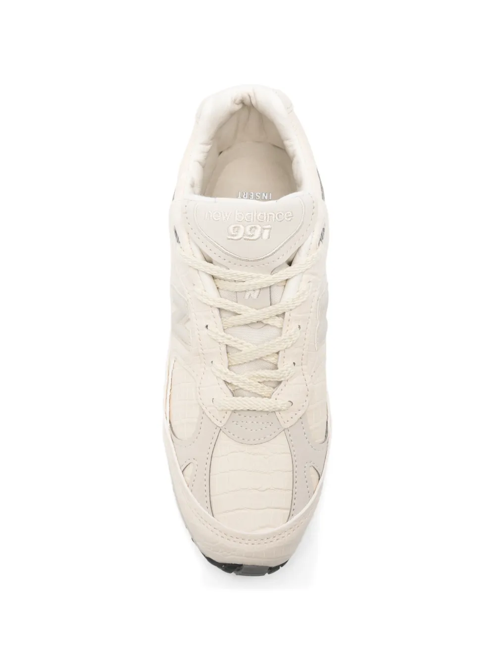 New Balance Sneakers met vlakken en krokodillen-reliëf Beige