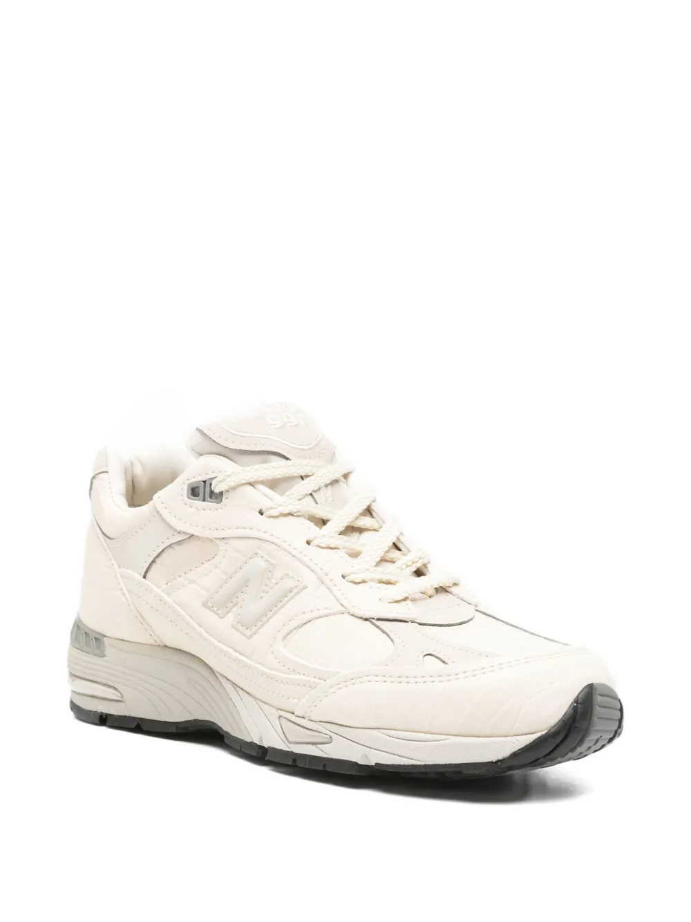 New Balance Sneakers met vlakken en krokodillen-reliëf Beige