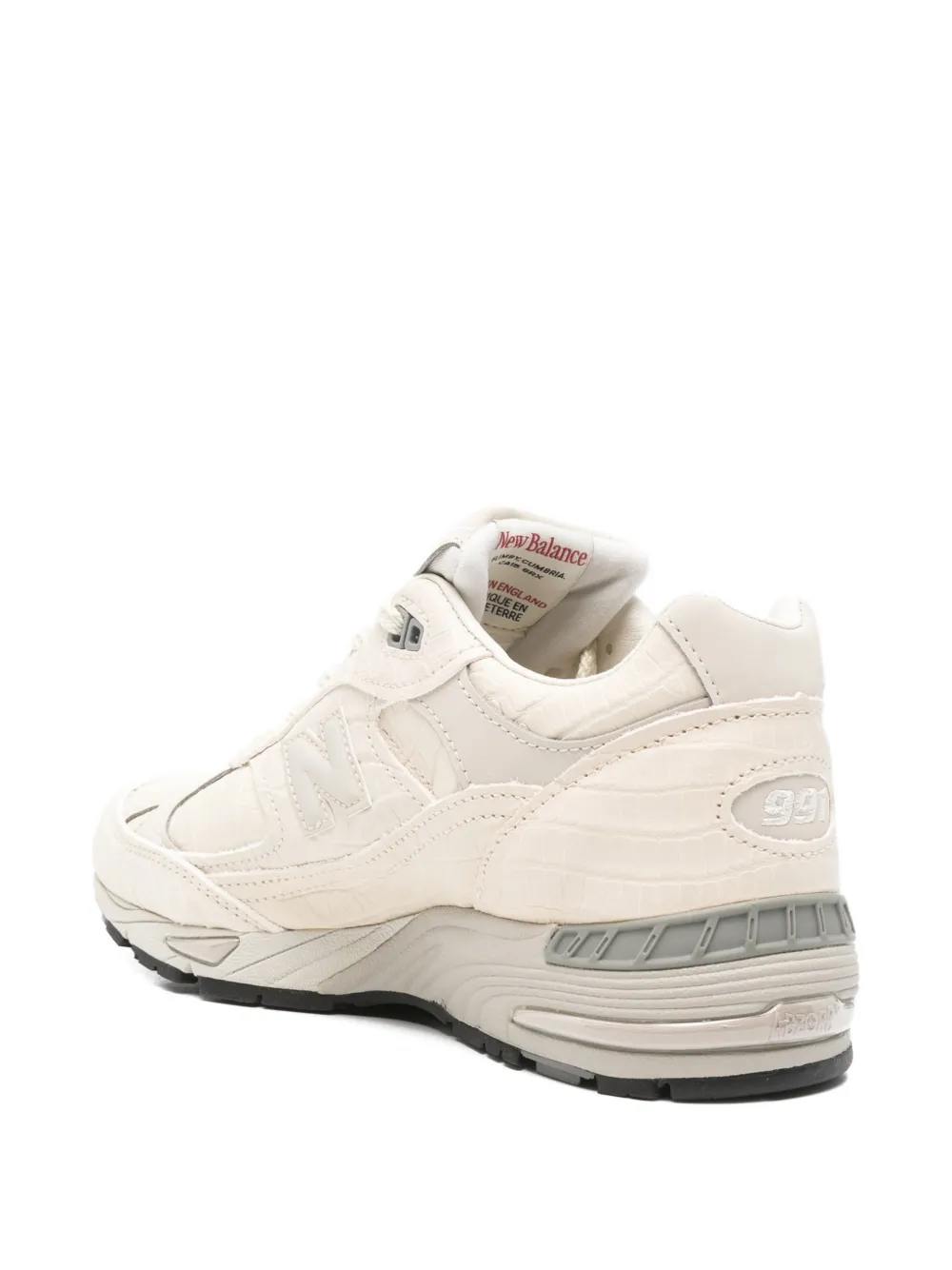 New Balance Sneakers met vlakken en krokodillen-reliëf Beige