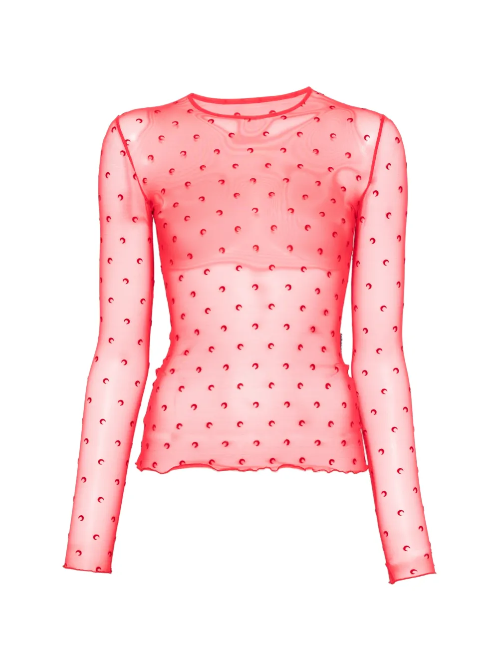 Marine Serre moon-print mesh T-shirt - Rosso