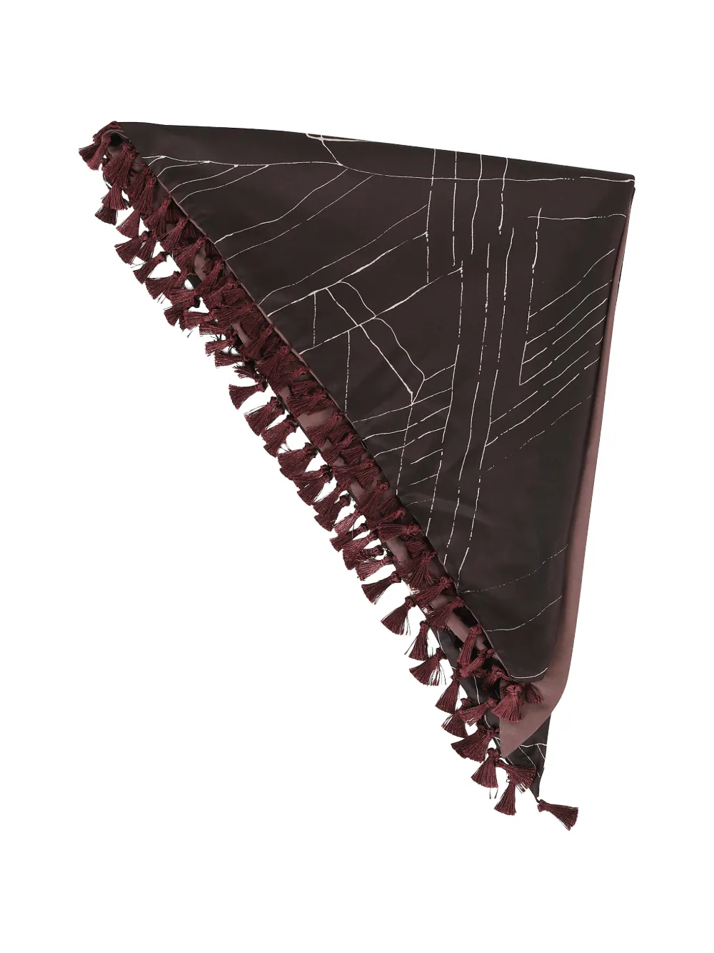Alysi tassel-trim abstract-print scarf - Nero