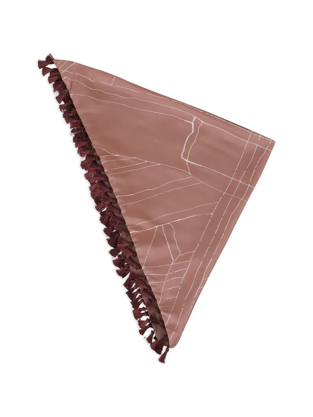 Alysi tassel-trim geometric-print scarf - Pink