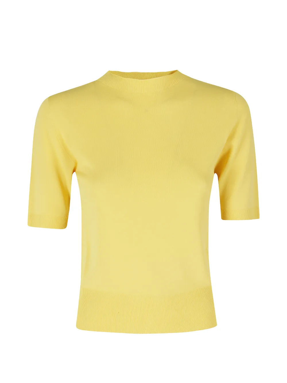 Solotre Maglia Slim Short-sleeve Sweater In Yellow