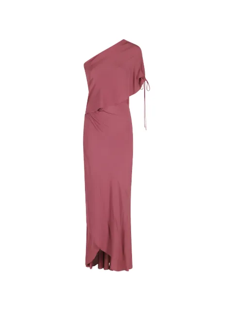 Semicouture Clara one-shoulder draped maxi dress
