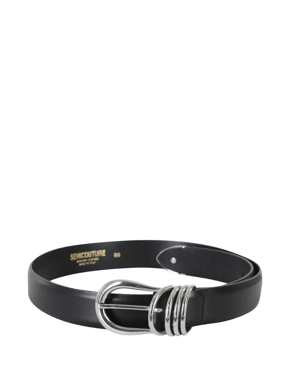Semicouture triple-keeper leather belt - Nero
