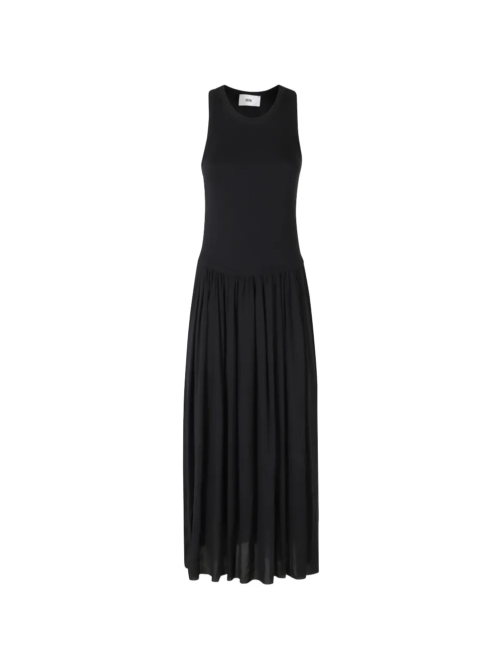 SOLOTRE gathered maxi dress - Nero