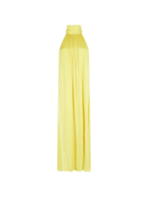 SOLOTRE halter-neck gathered maxi dress