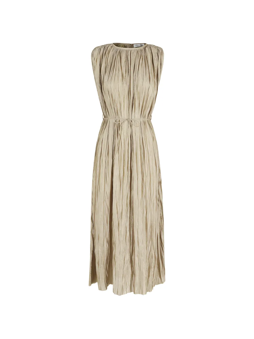 Roberto Collina pleated drawstring midi dress - Nude