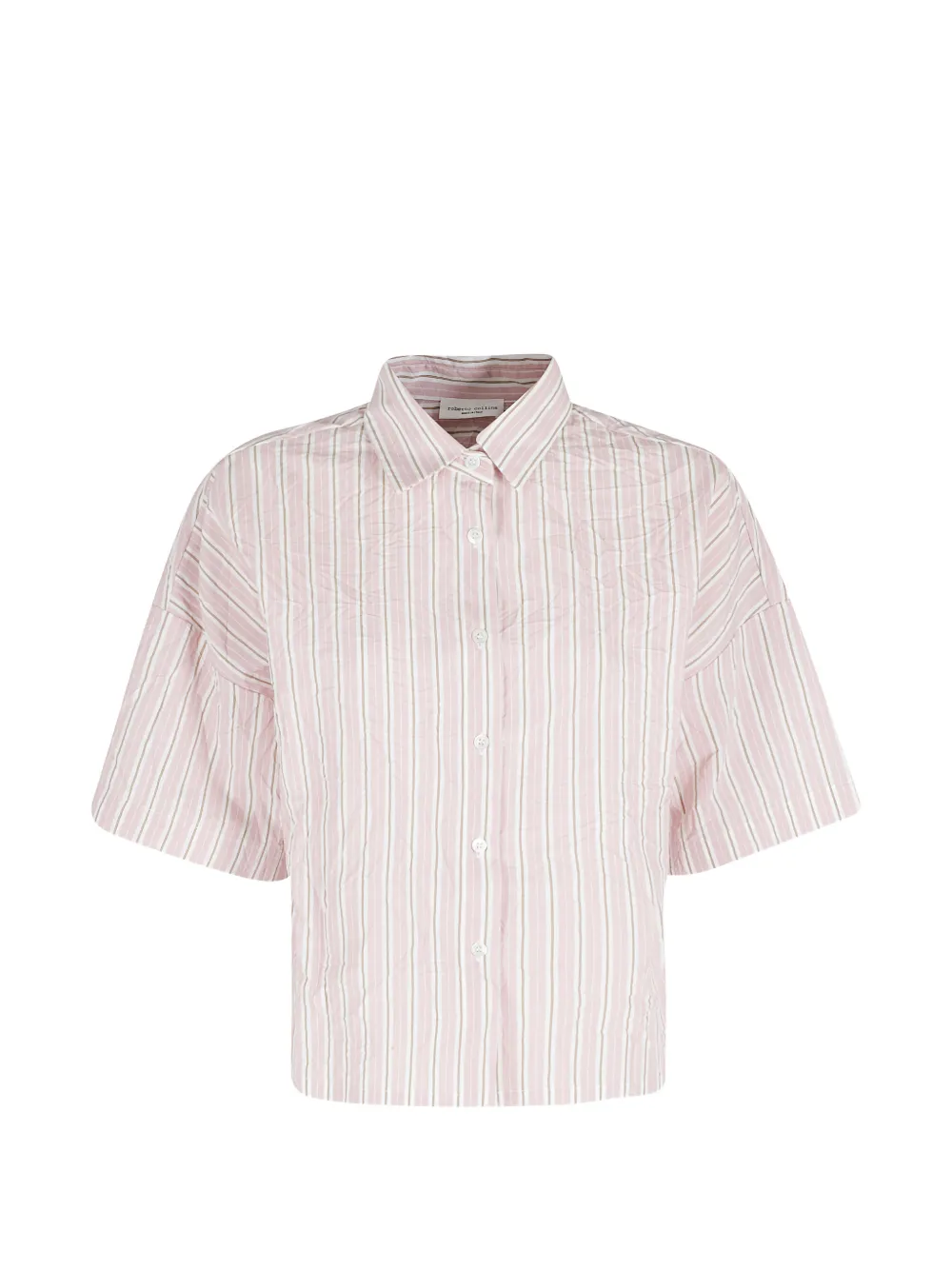 Roberto Collina striped crinkled shirt - Rosa