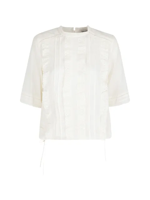 Semicouture lace-trim ruffled blouse
