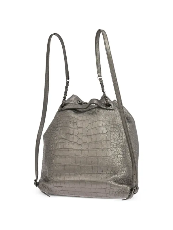 croc embossed mini backpack Black Made from beautifully textured Italian leather Cute Croc Embossed Backpack -