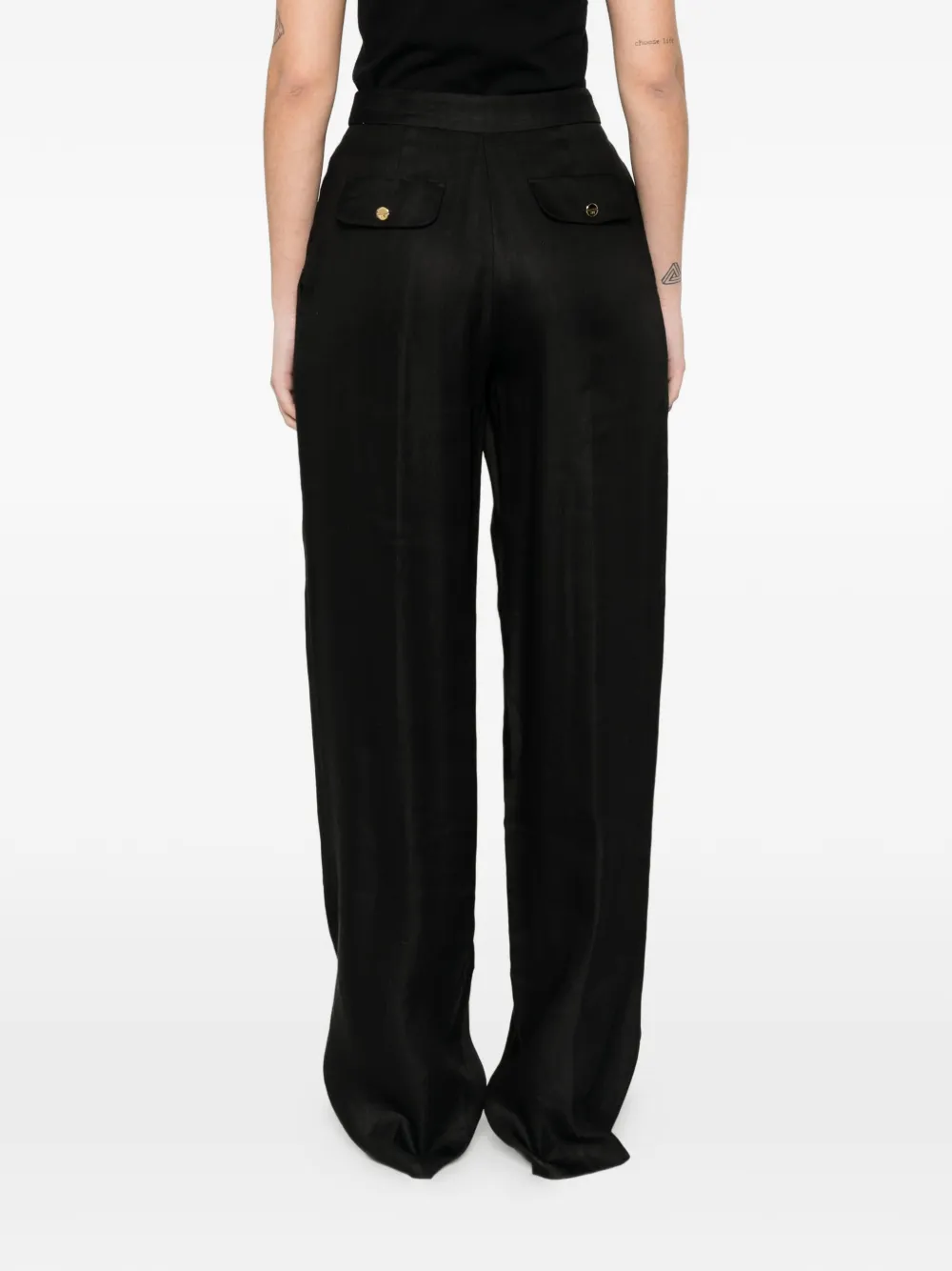 Elisabetta Franchi Broek van linnenblend Zwart