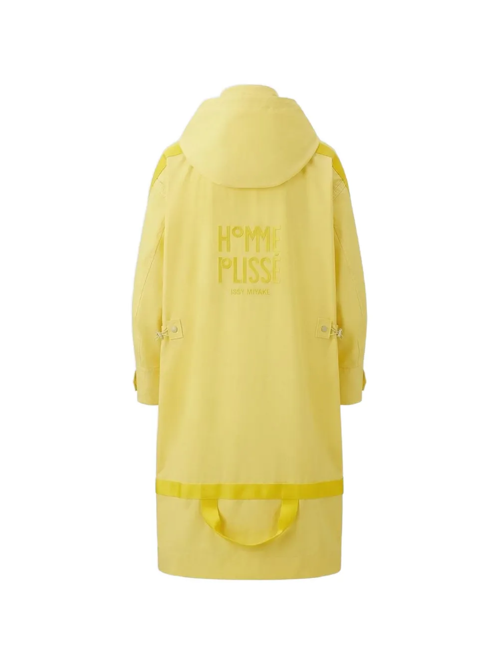 Homme Plissé Issey Miyake Carrier jas met capuchon en logo-print Geel