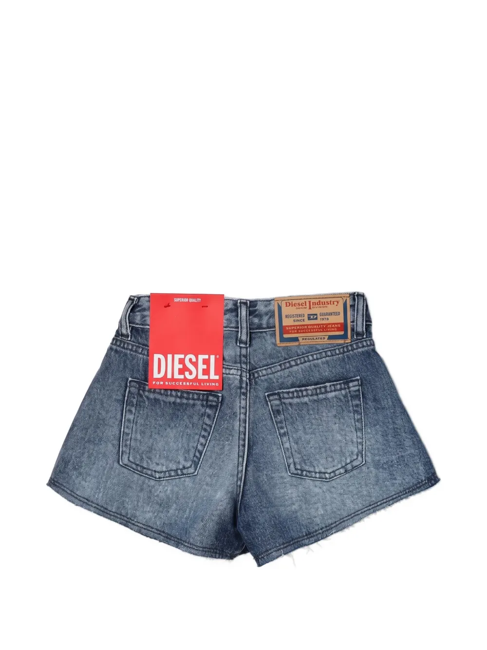 Diesel Kids Plaffy gerafelde shorts Blauw