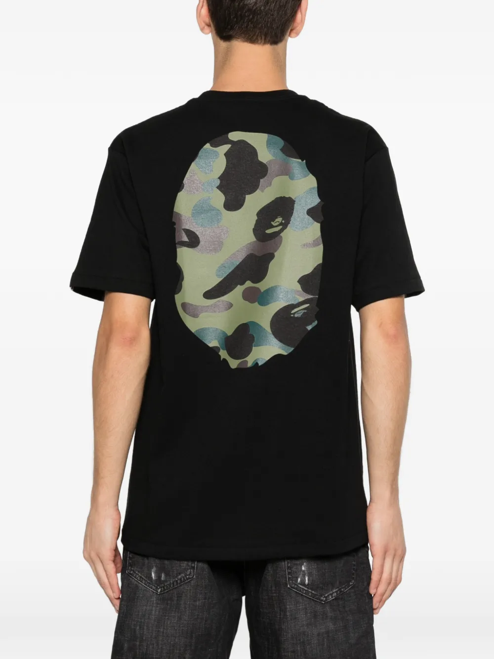 A BATHING APE T-shirt met camouflageprint Zwart