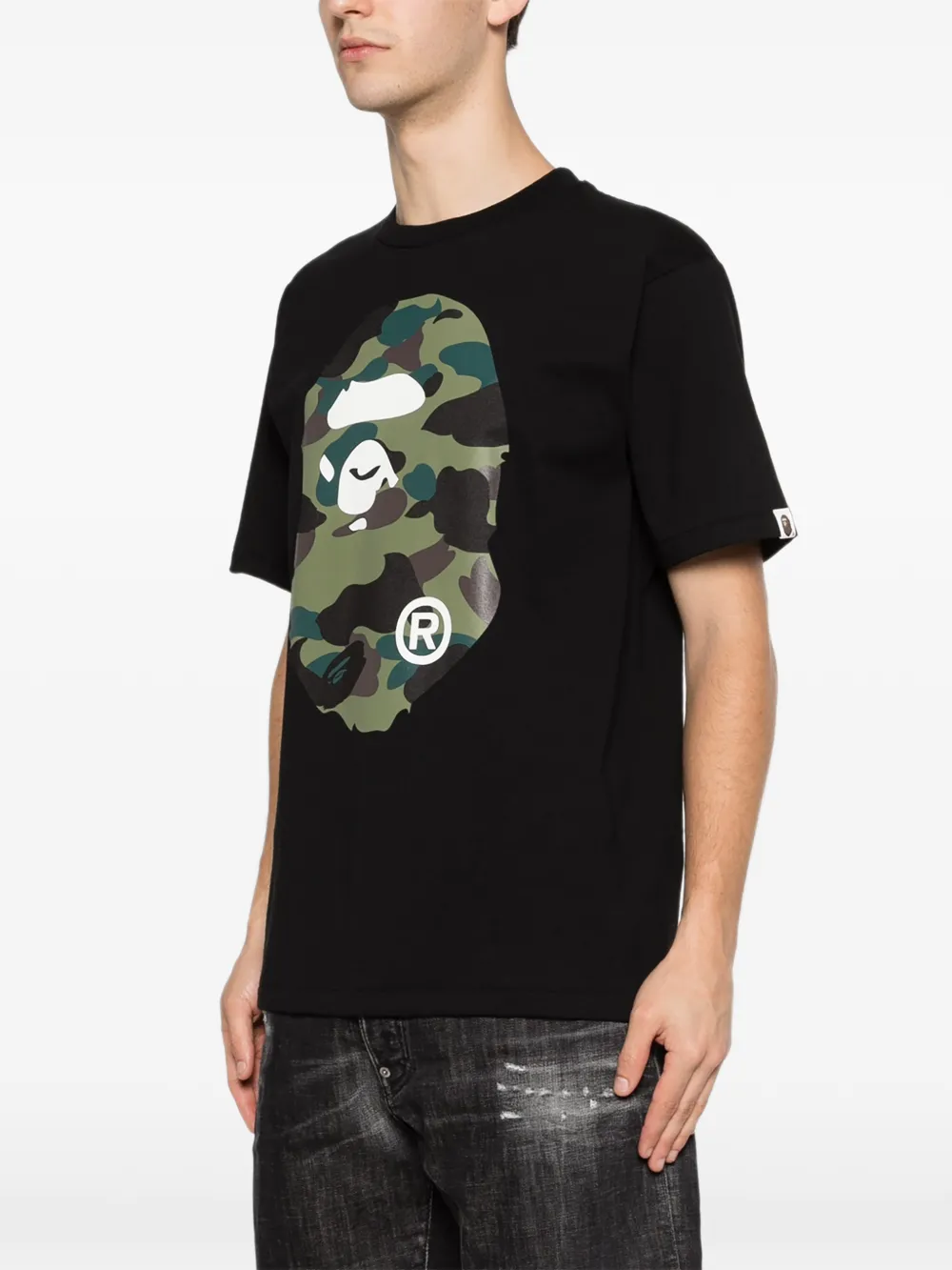 A BATHING APE T-shirt met camouflageprint Zwart