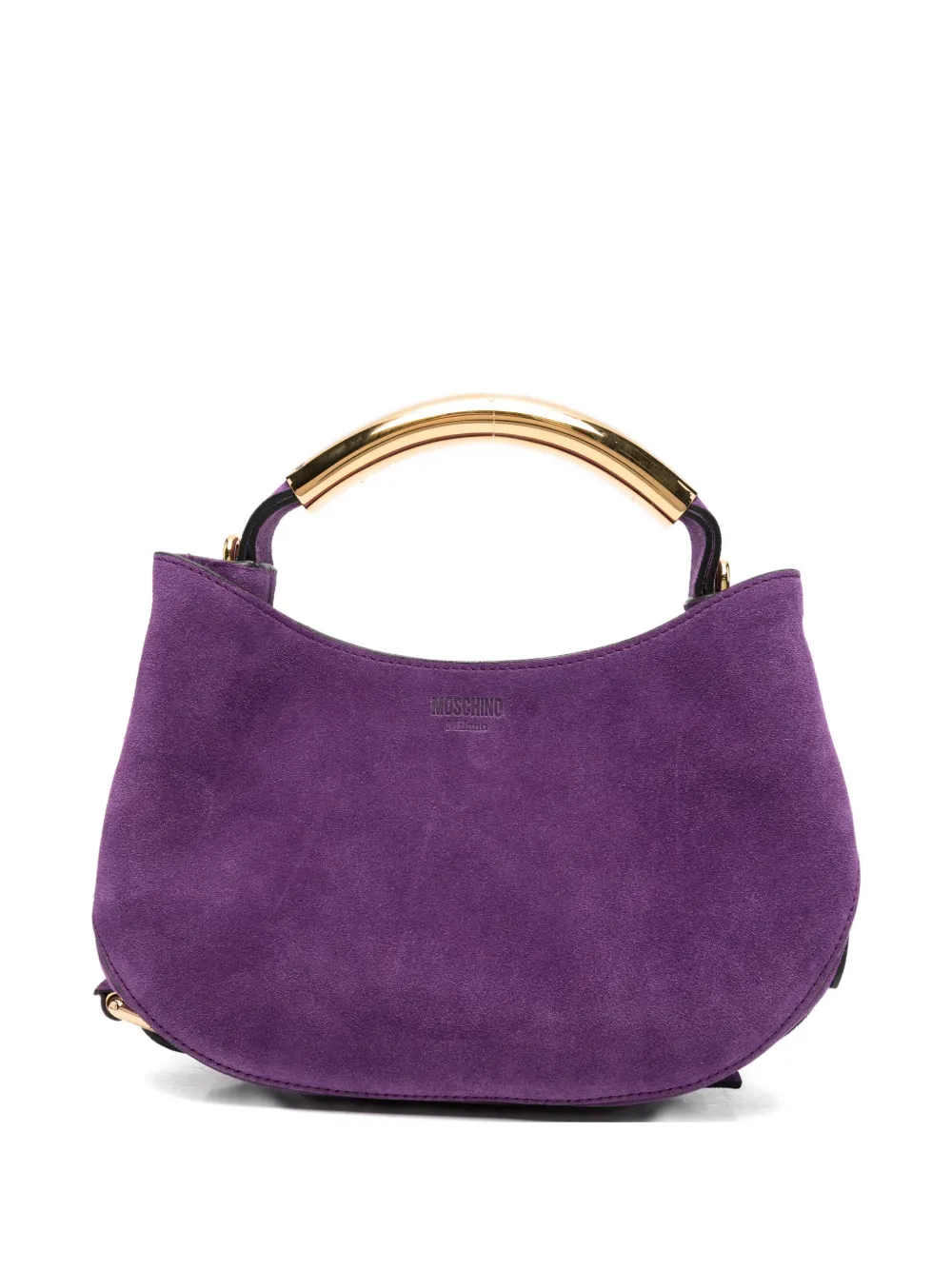 Moschino suede logo-embossed tote bag - Viola