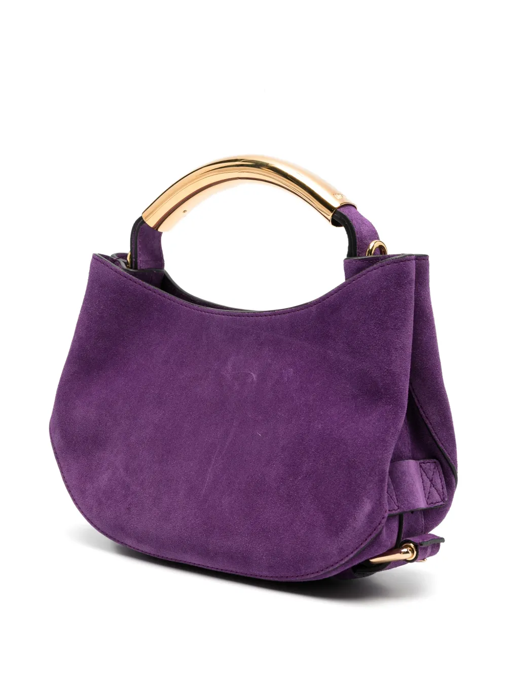 Moschino Suede Logo-embossed Tote Bag in Purple, view 3