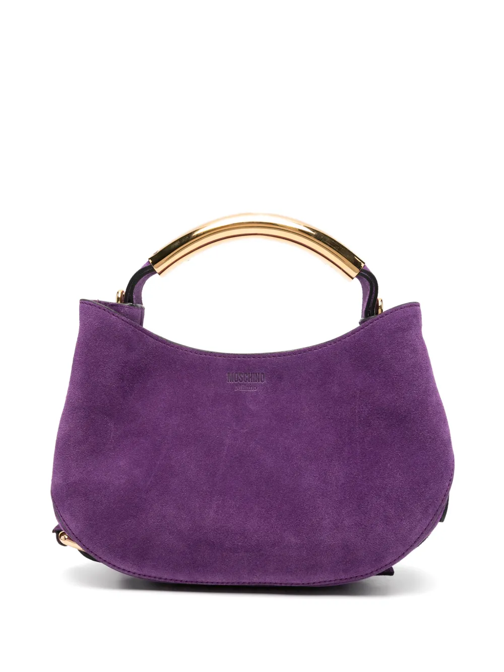 Moschino suede logo-embossed tote bag - Viola