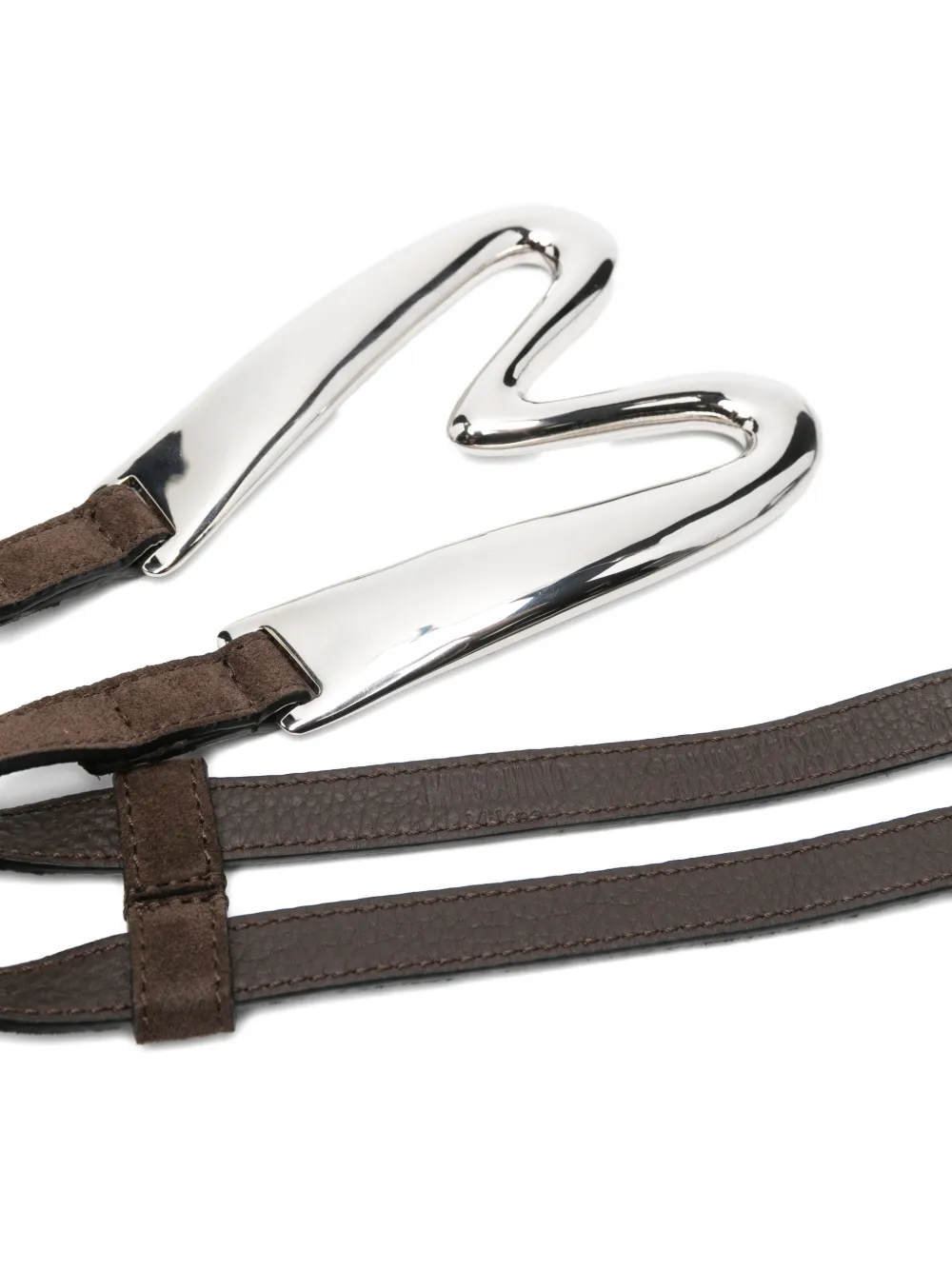Moschino Leren riem Bruin