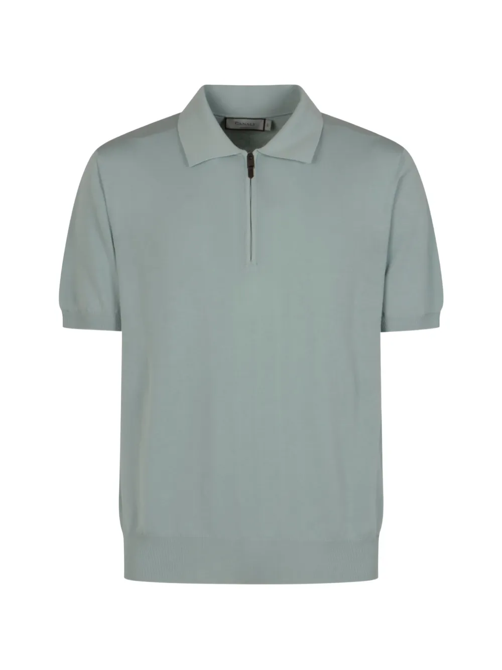 Canali quarter-zip fine-knit polo shirt