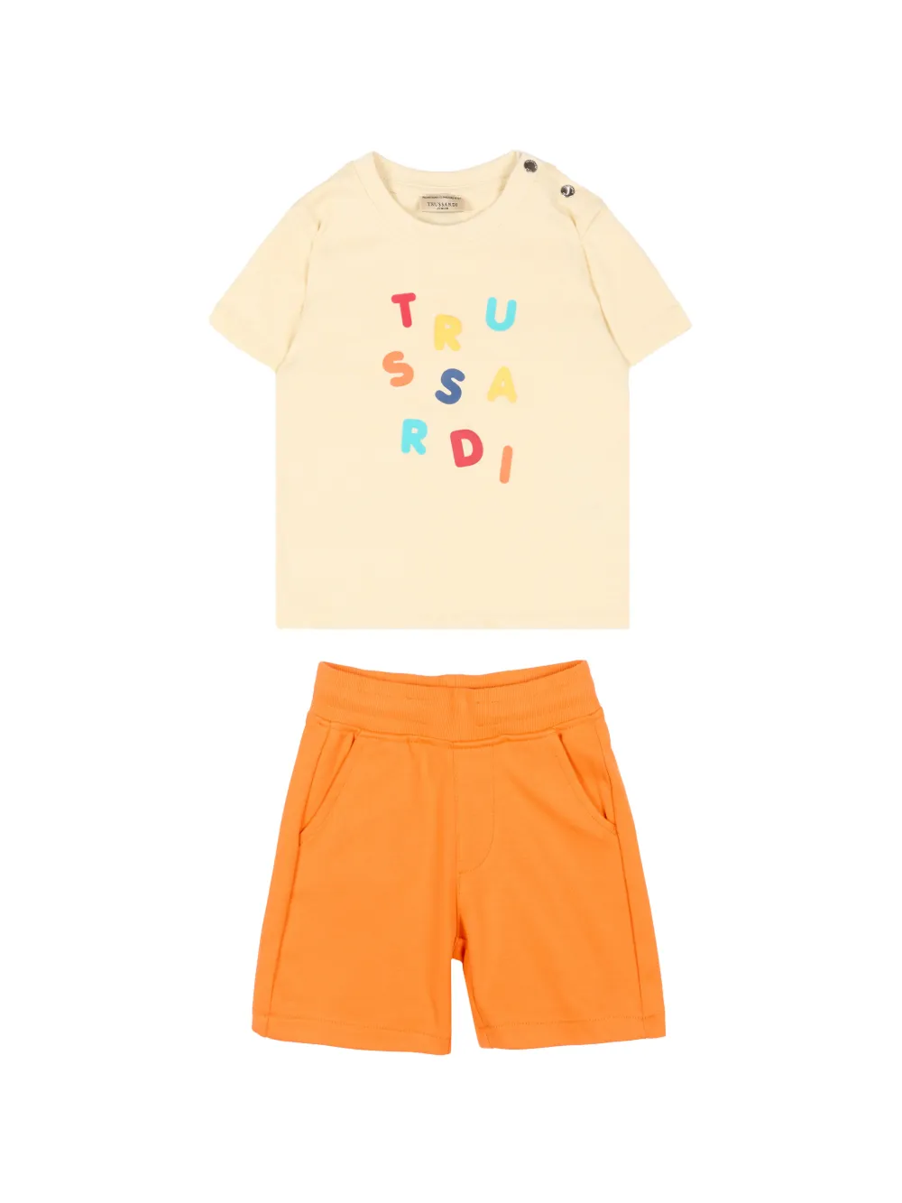 TRUSSARDI JUNIOR logo-print short set - Toni neutri