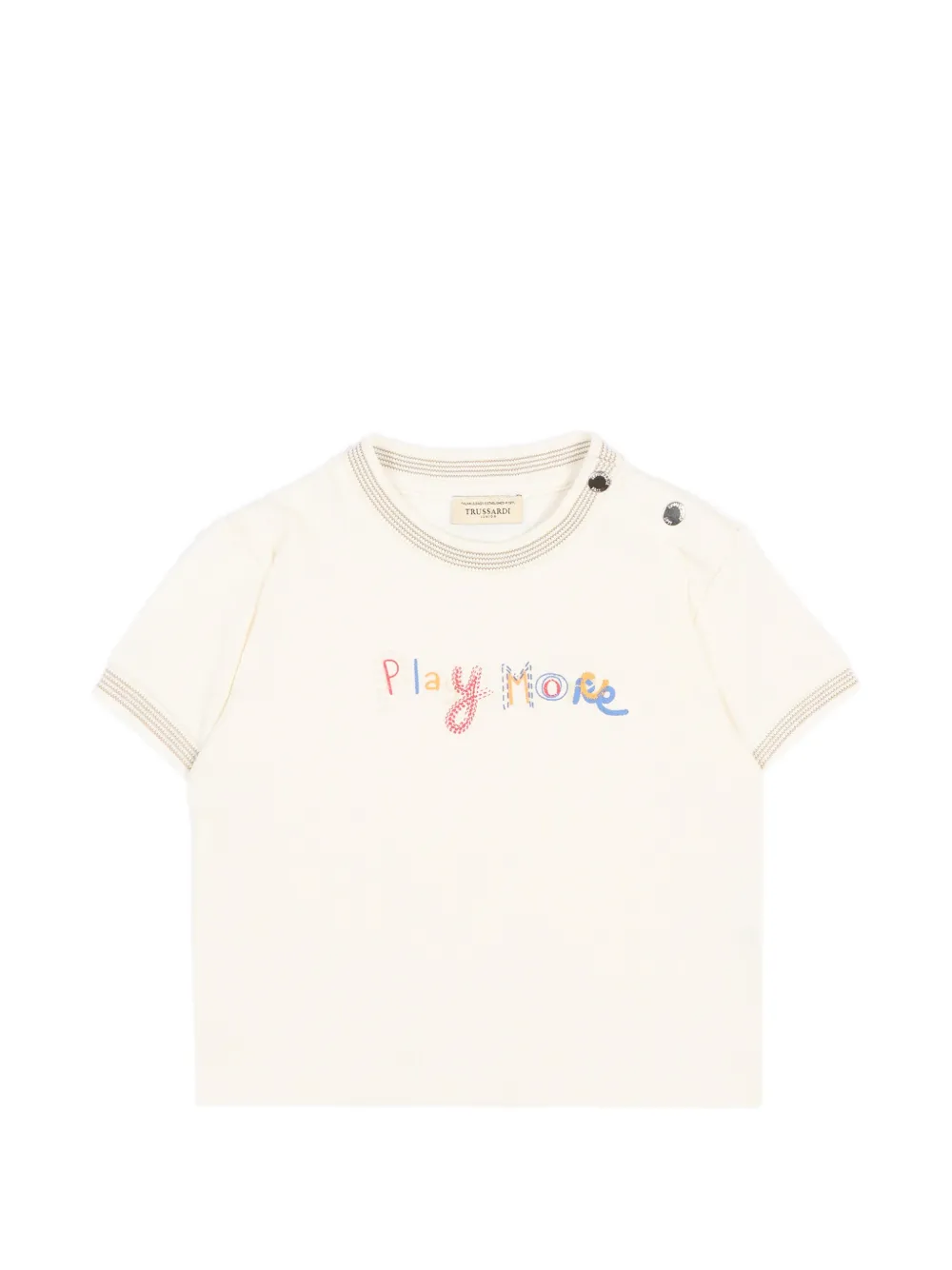 TRUSSARDI JUNIOR logo-print T-shirt - Toni neutri