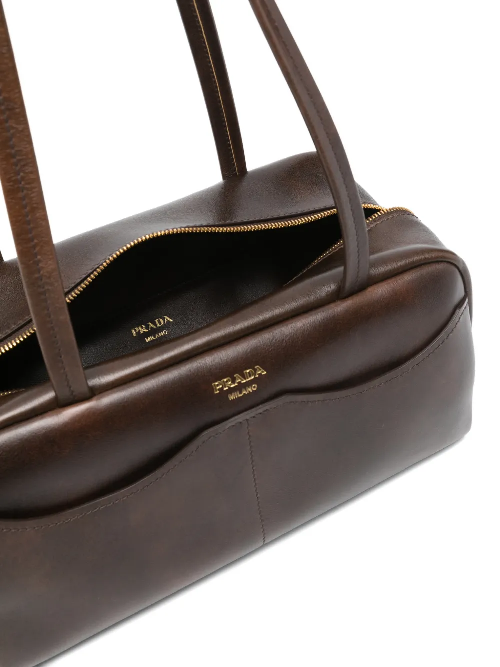 Prada Carry grote schoudertas Bruin