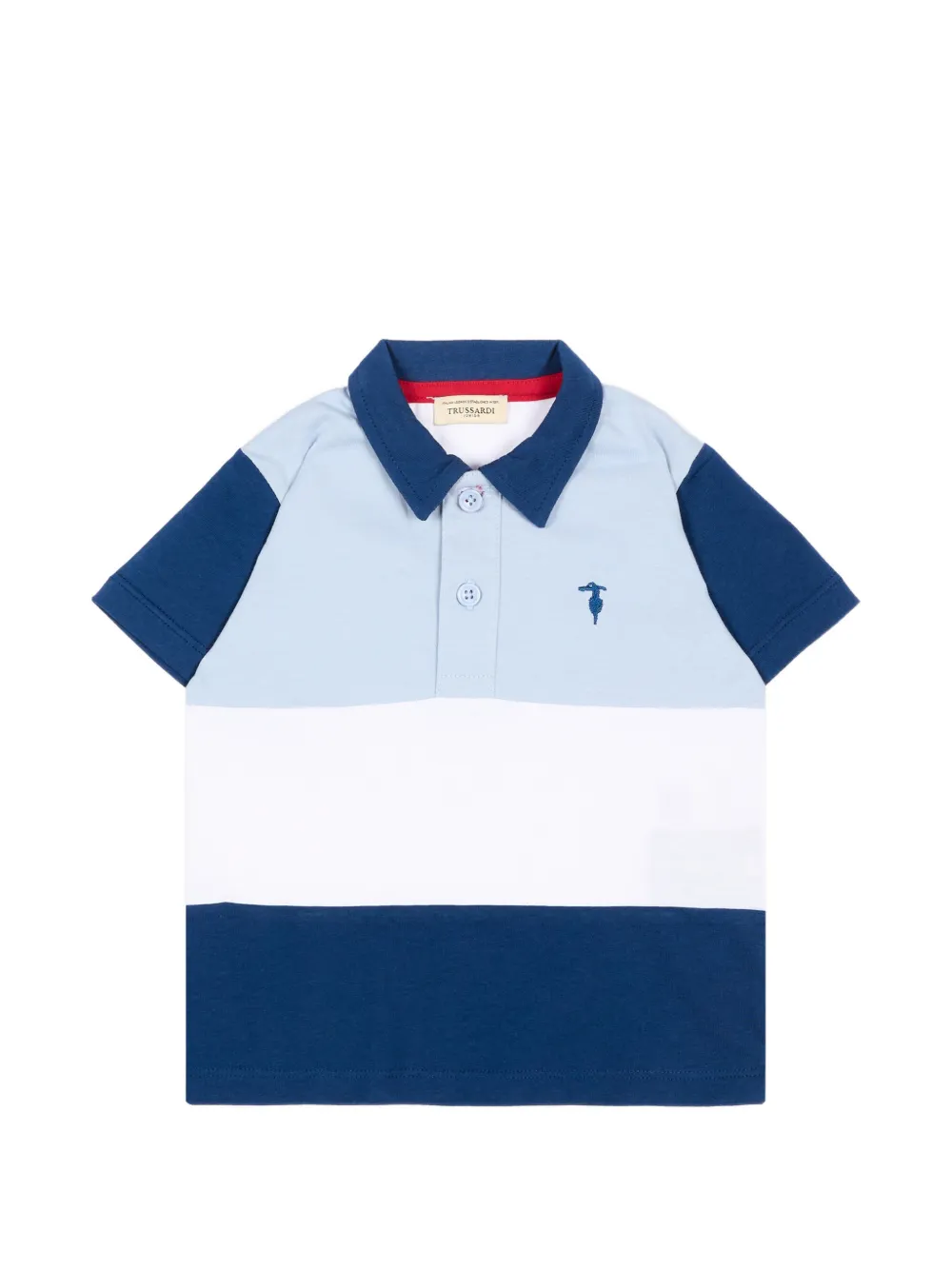 TRUSSARDI JUNIOR short-sleeved colour-block polo shirt - Bianco