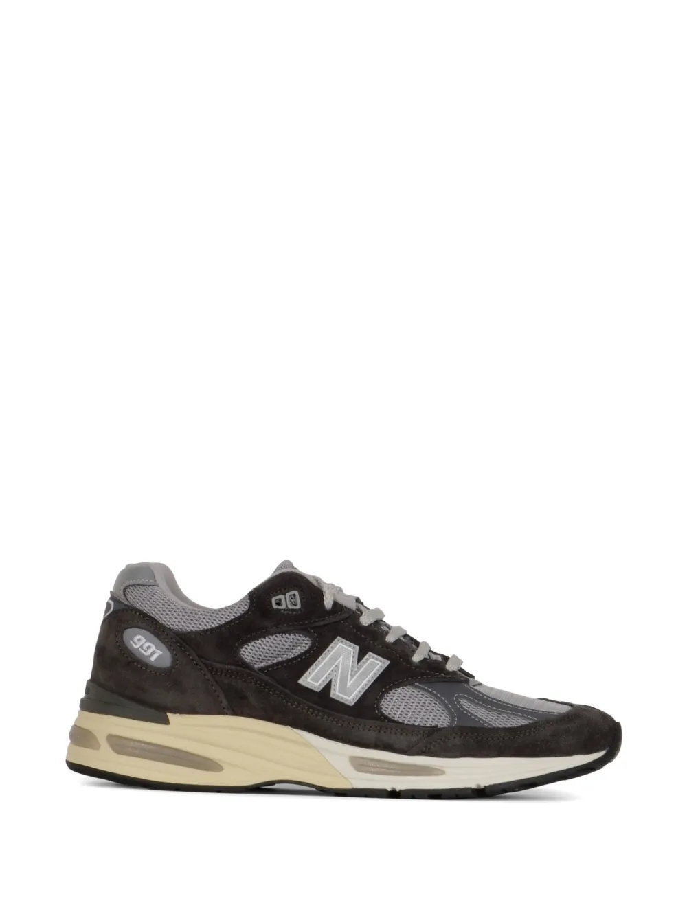 New Balance Sneakers met vlakken en krokodillen-reliëf Beige