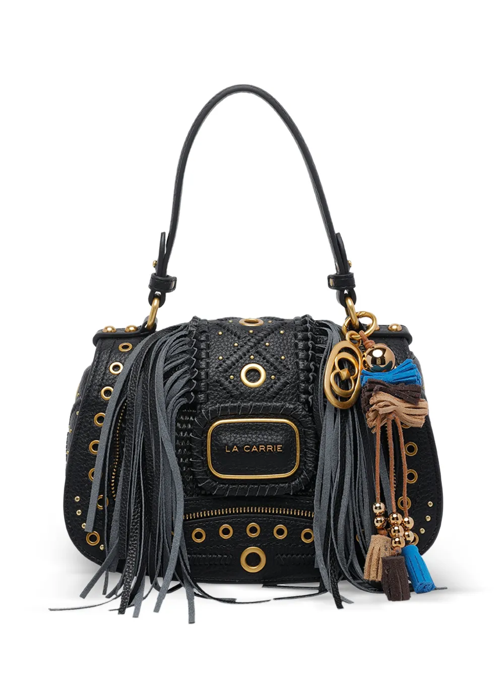 La Carrie Jungle fringed handbag - Nero