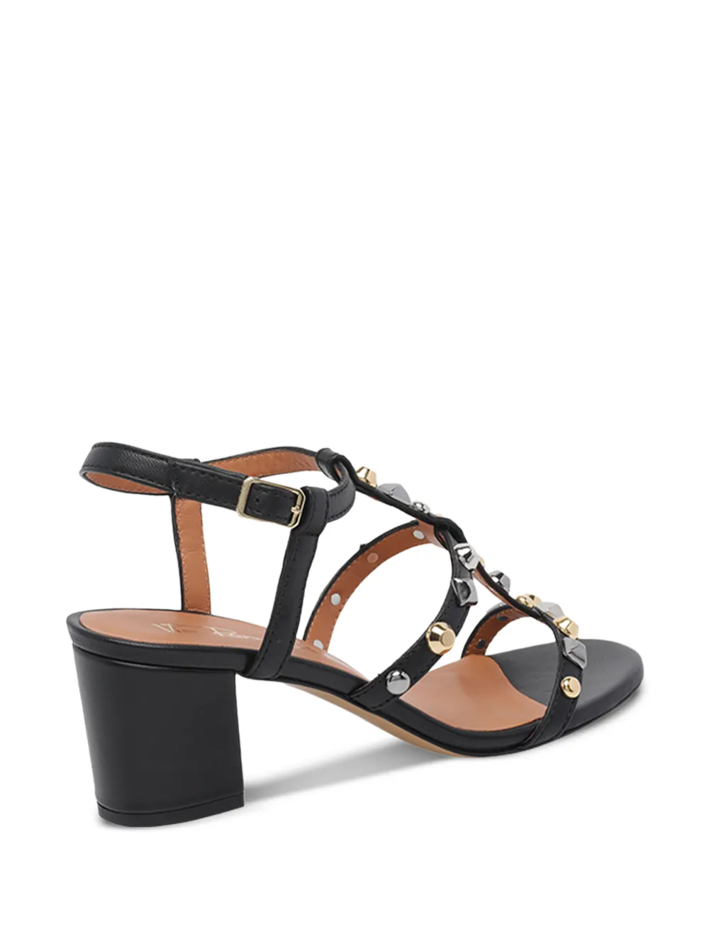 Via Roma 15 Sandalen met studs en gesp Zwart
