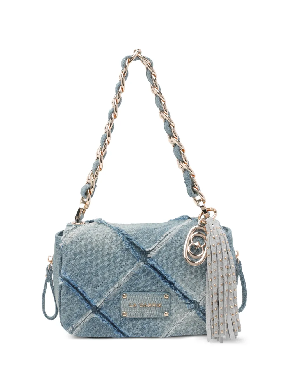 La Carrie small Isabel logo-patch bag - Blu