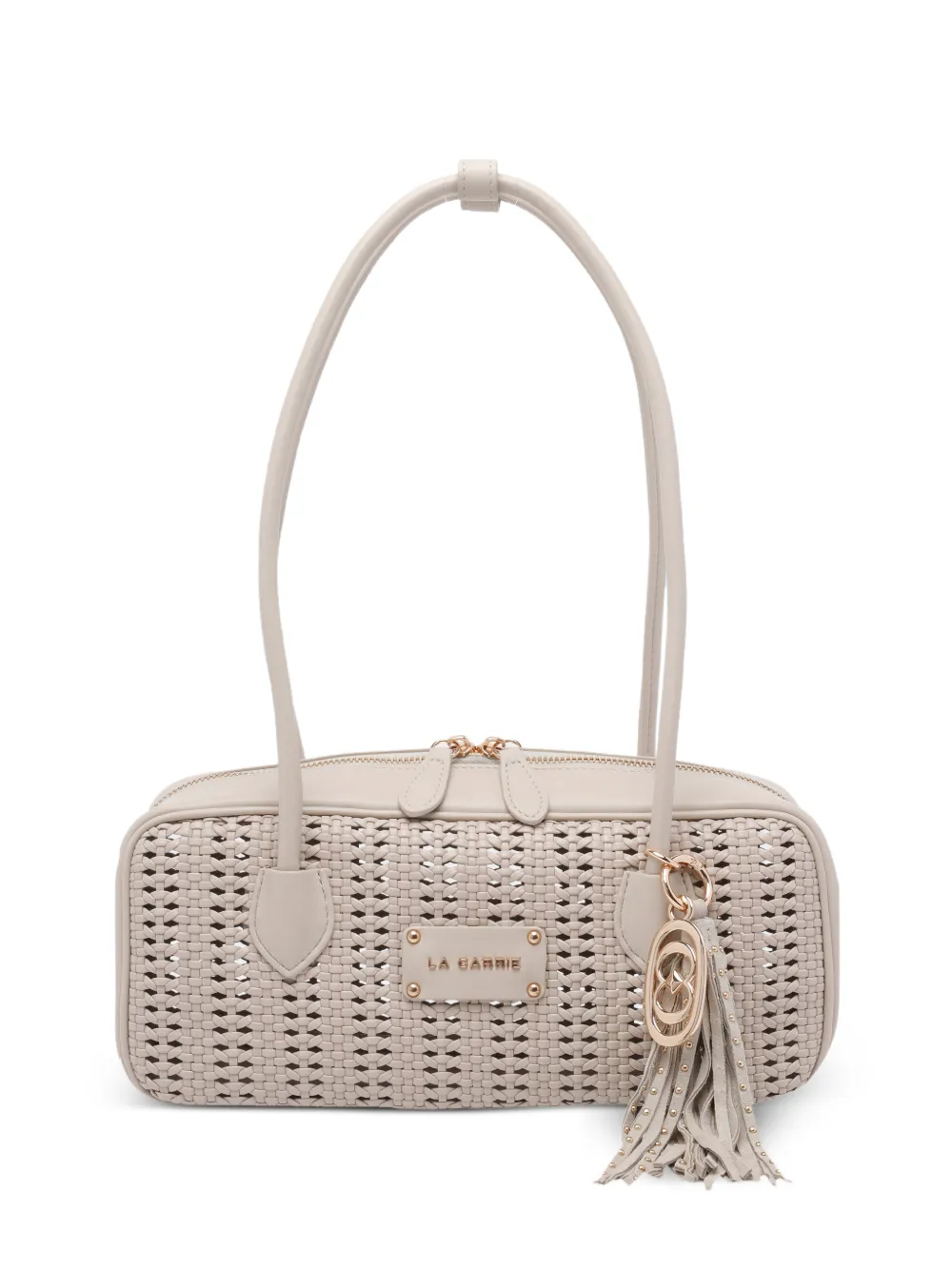 La Carrie woven zipped shoulder bag - Toni neutri