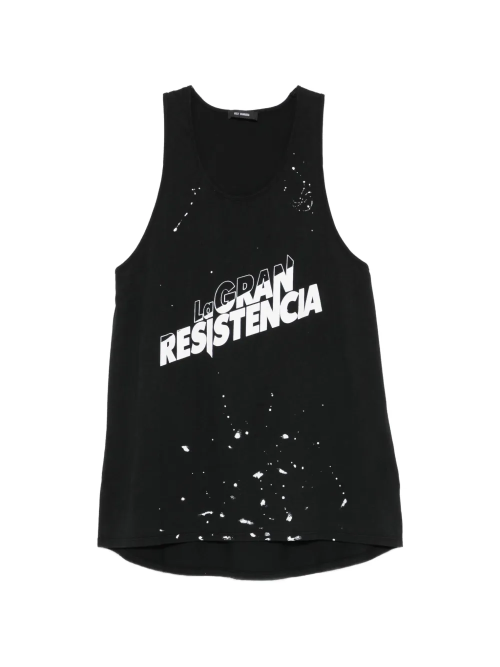 Willy Chavarria logo-print paint-splatter vest - Nero