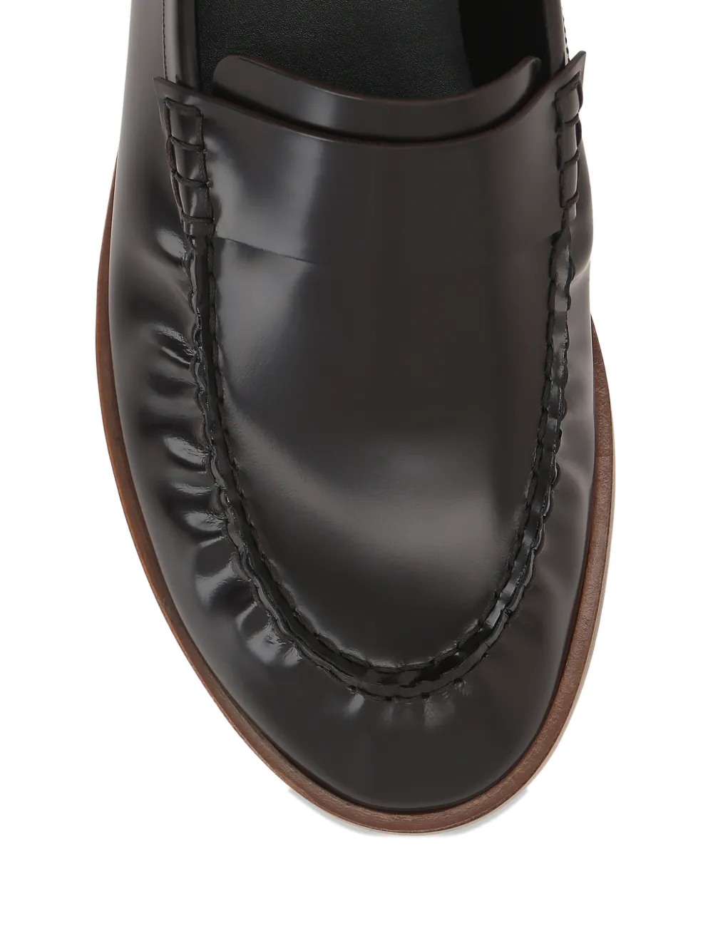 The Row ruched-detail leather loafers Bruin