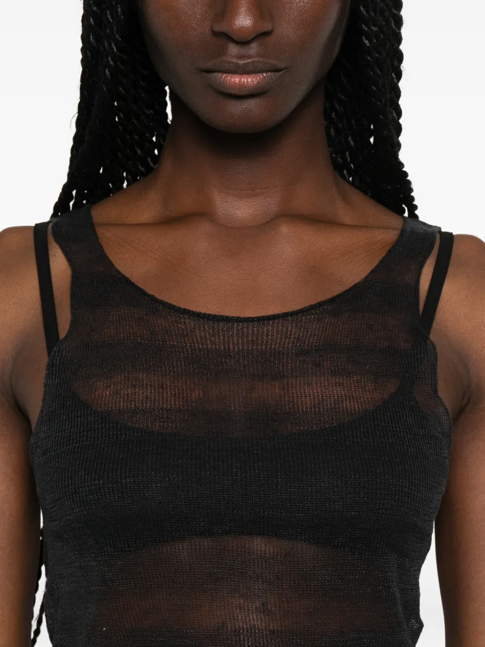 Paloma Wool Dino gestreepte doorzichtige tanktop Zwart