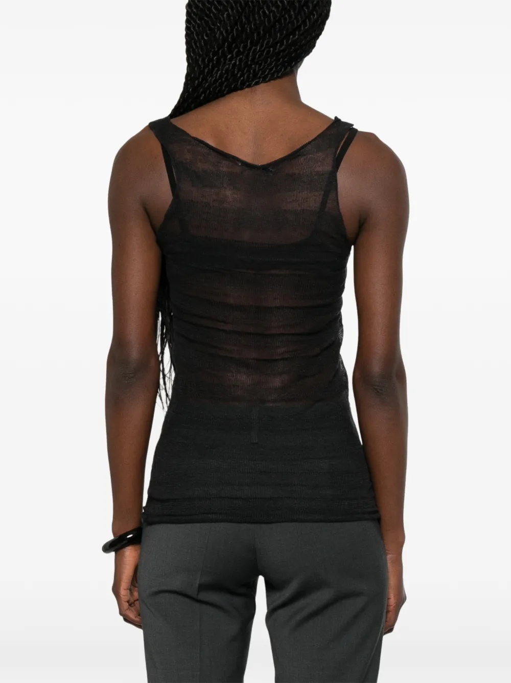 Paloma Wool Dino gestreepte doorzichtige tanktop Zwart