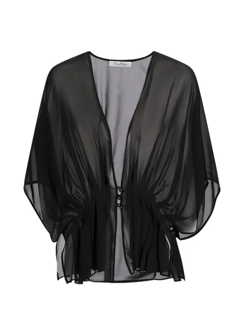 Max Mara dapred V-neck silk cape