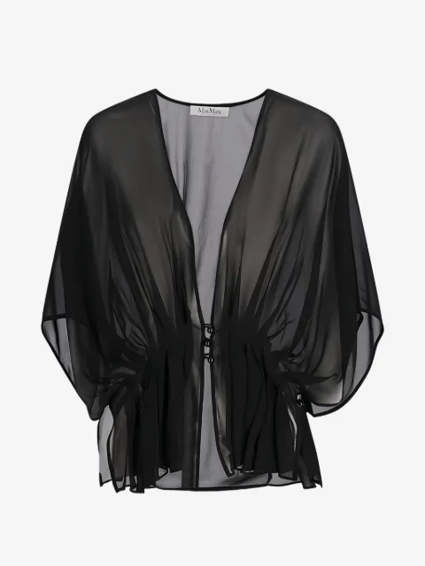 Max Mara dapred V-neck silk cape